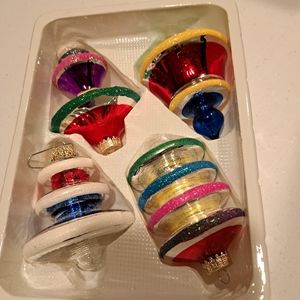 Vintage Merry Bright Glass Ornaments